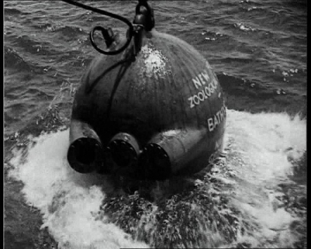 Using somewhat more primitive technology, a record dive was completed in 1934. Sponsored by the National Geographic Society, a record descent into the Atlantic was completed. Click the still to view the film.