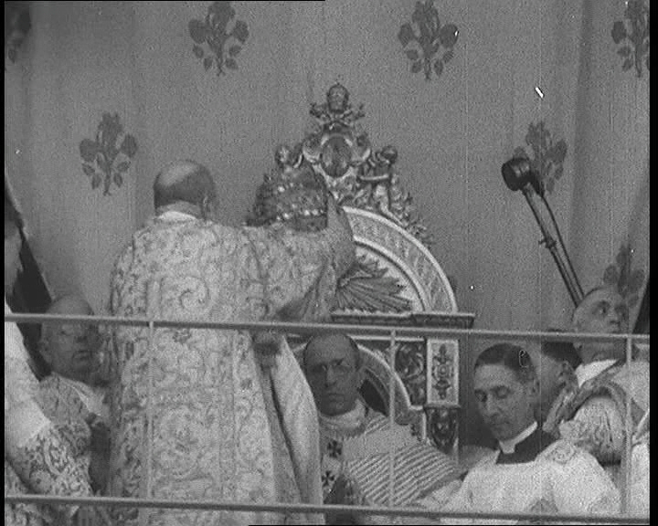 Pope Pius XII is crowned, 1939.